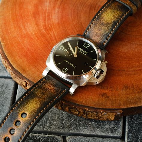 panerai black leather strap|aftermarket panerai straps.